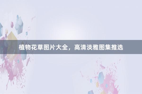 植物花草图片大全，高清淡雅图集推选