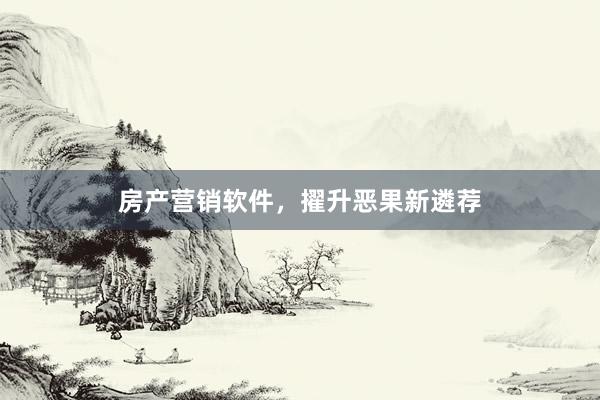 房产营销软件,擢升恶果新遴荐